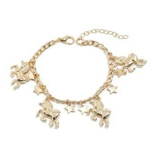 Gold tone unicorn bracelet (child size)